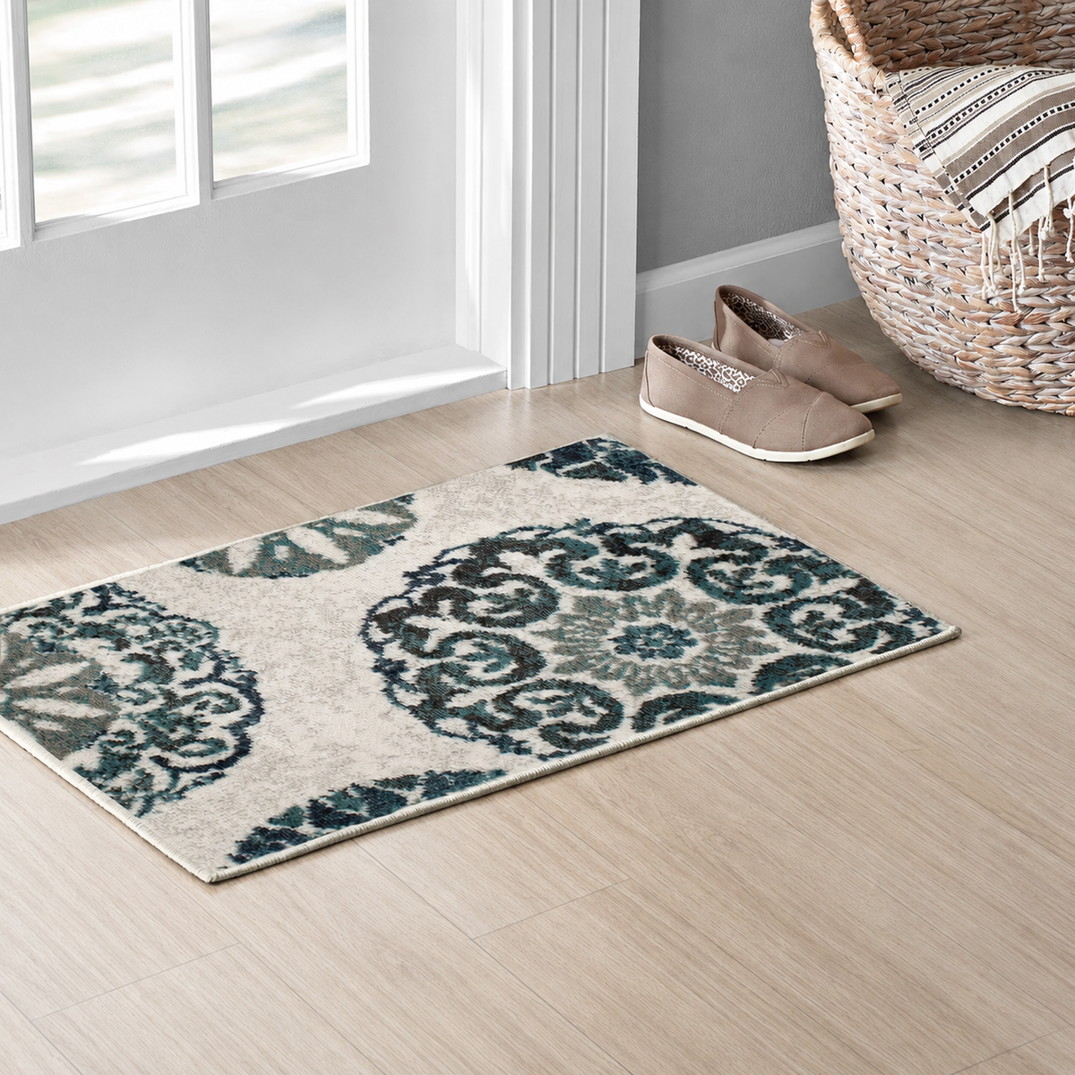 Teal Medallion Rug Set