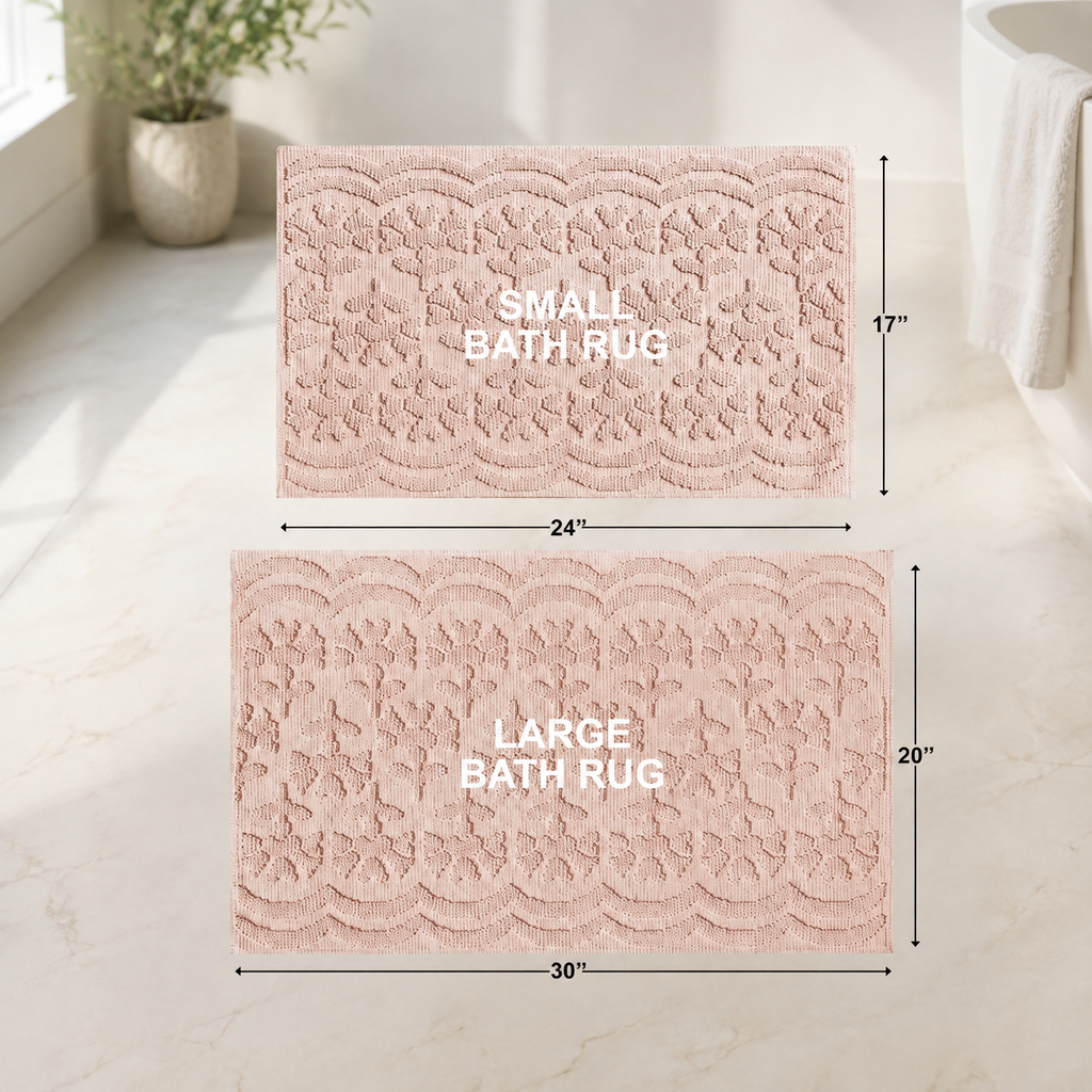 Floral Scallop Bath Rug Set