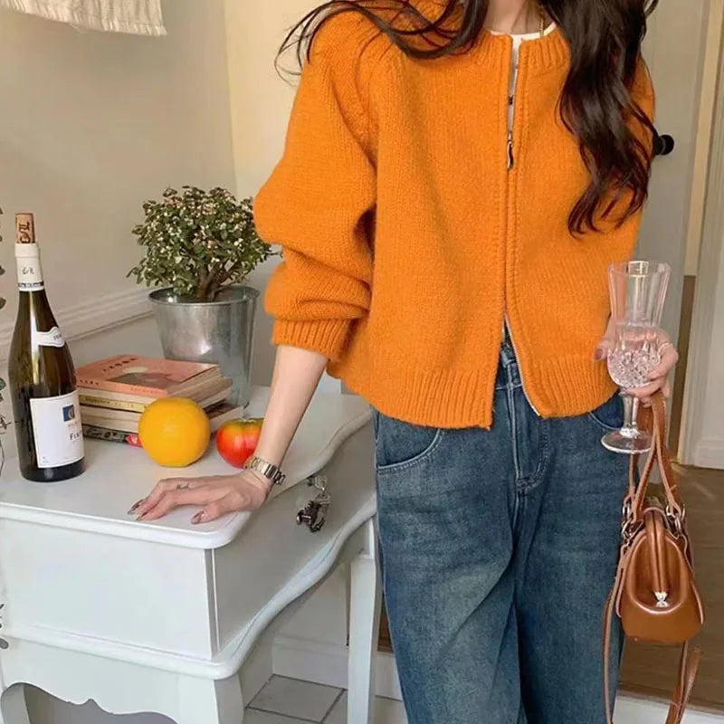 Classic Zip Knit Cardigan